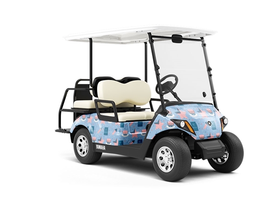 We Declare Americana Wrapped Golf Cart