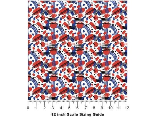 Abstract Patriot Americana Vinyl Film Pattern Size 12 inch Scale