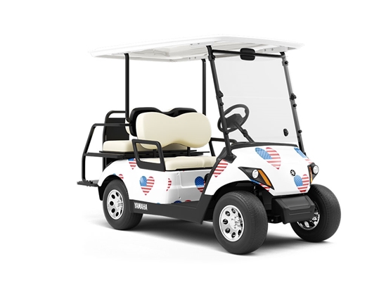 Flag Love Americana Wrapped Golf Cart
