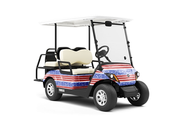 Painted Flag Americana Wrapped Golf Cart