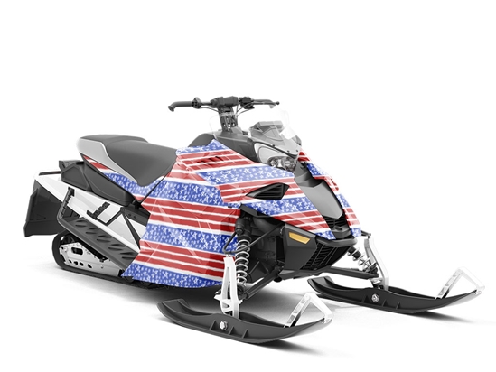 Painted Flag Americana Custom Wrapped Snowmobile