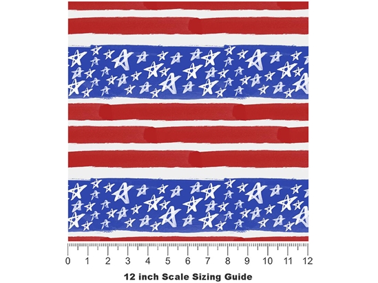 Painted Flag Americana Vinyl Film Pattern Size 12 inch Scale