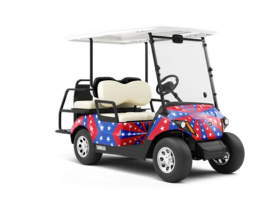 Patriotic Pinwheel Americana Wrapped Golf Cart