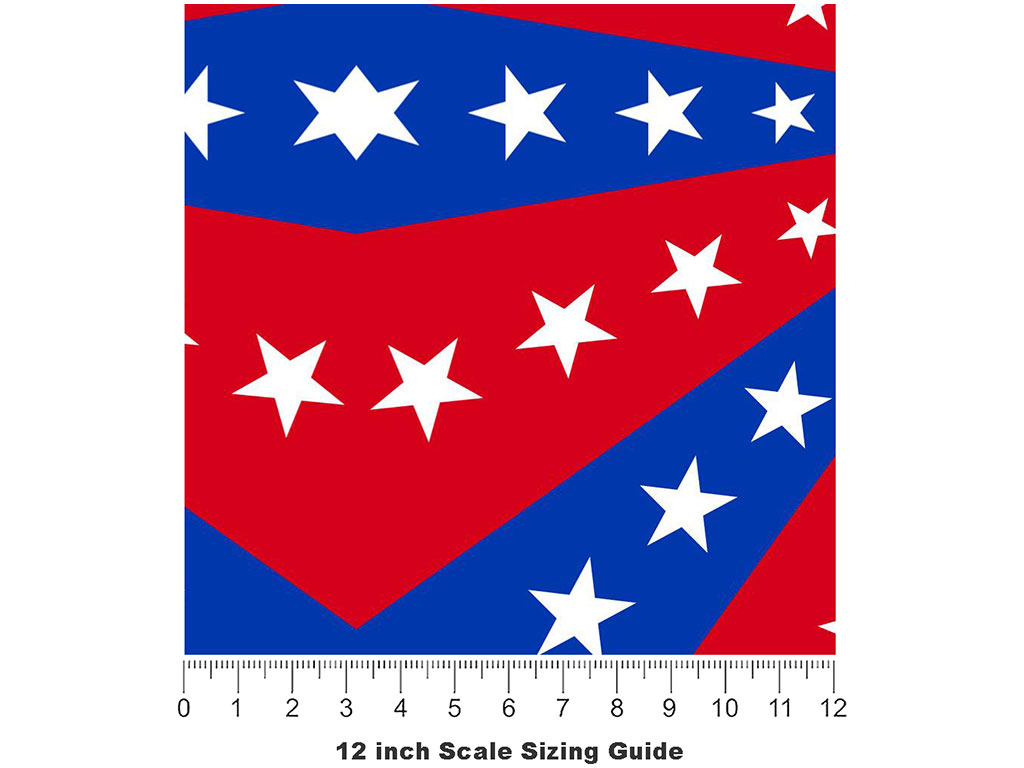 Patriotic Pinwheel Americana Vinyl Film Pattern Size 12 inch Scale