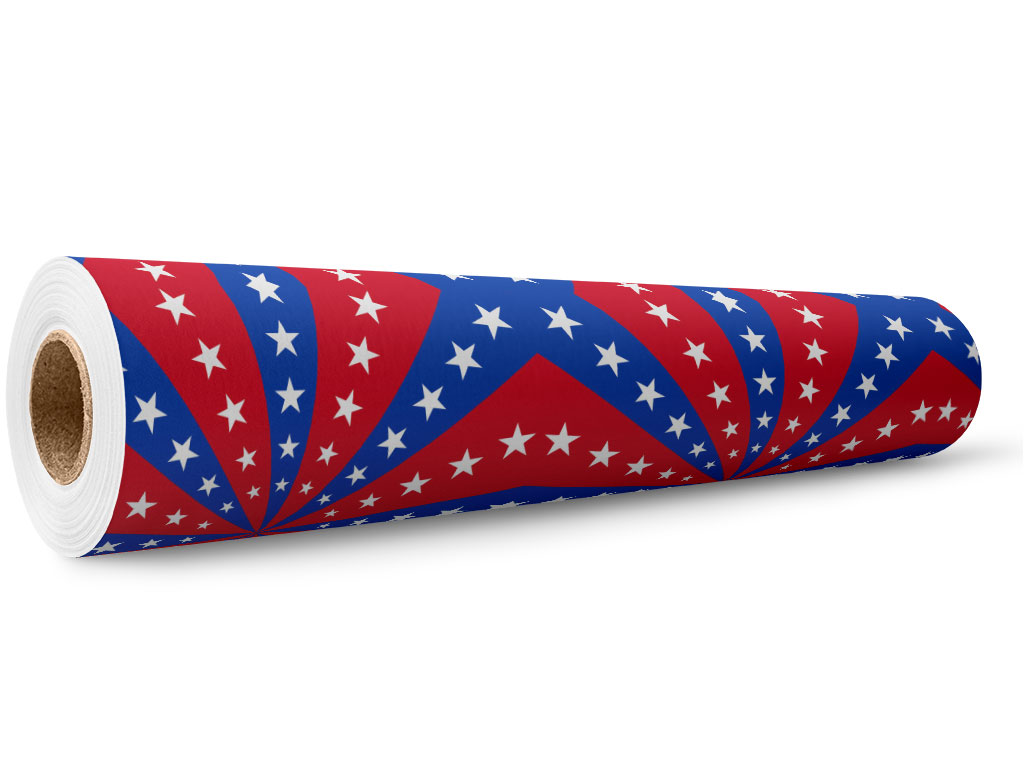 Patriotic Pinwheel Americana Wrap Film Wholesale Roll