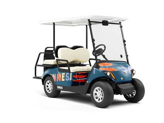 Sky-Blue Waters Americana Wrapped Golf Cart