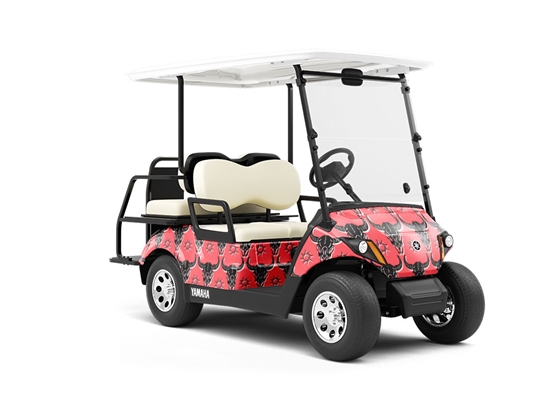 Neon Skulls Animal Wrapped Golf Cart