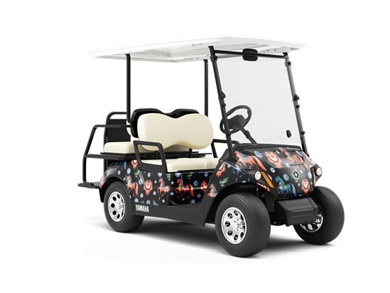 Prancing Ponies Animal Wrapped Golf Cart