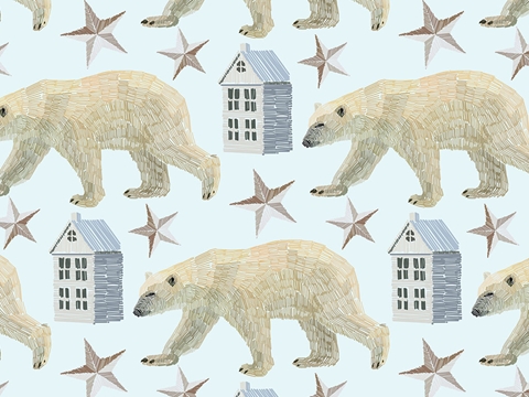 Rwraps™ Polar Bear Print Vinyl Wrap Film - Arctic Circle