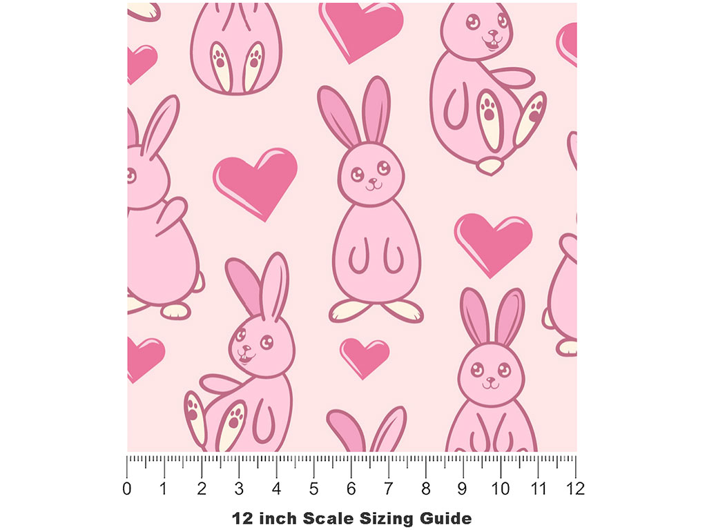 Bunny Love Animal Vinyl Film Pattern Size 12 inch Scale