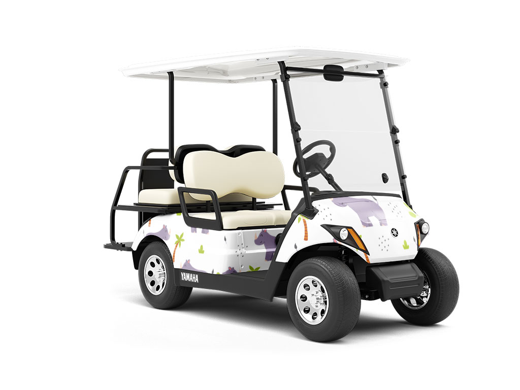 African Megafauna Animal Wrapped Golf Cart