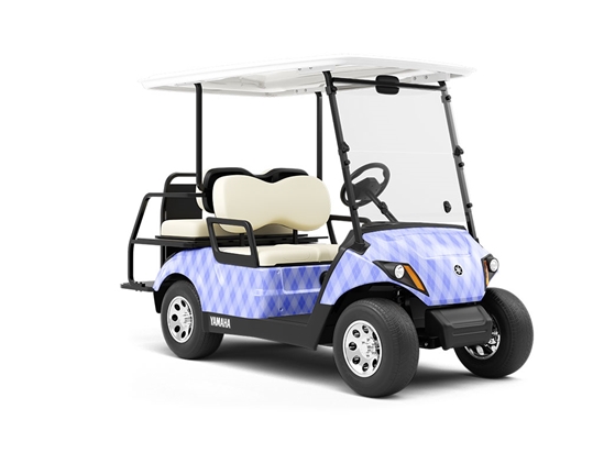 Blooming Periwinkle Argyle Wrapped Golf Cart