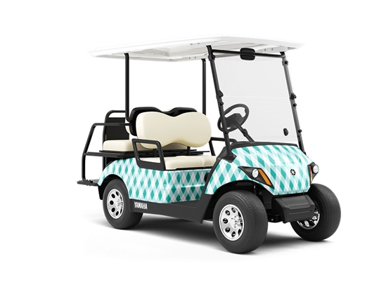 Clear Ocean Argyle Wrapped Golf Cart