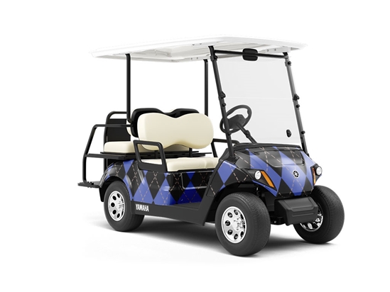 Indigo Night Argyle Wrapped Golf Cart