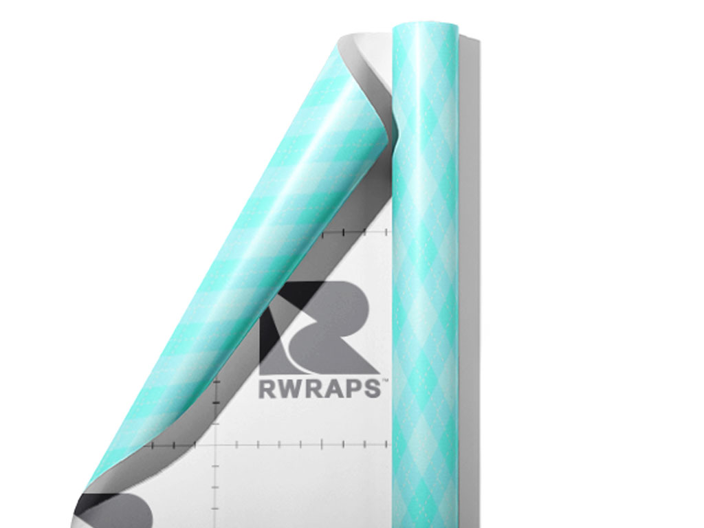 Rigid Aqua Argyle Wrap Film Sheets