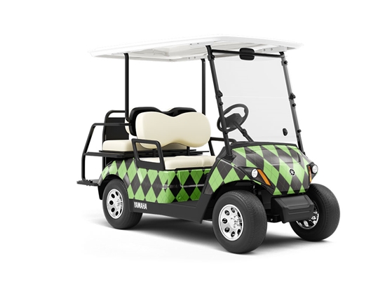 Black Olive Argyle Wrapped Golf Cart