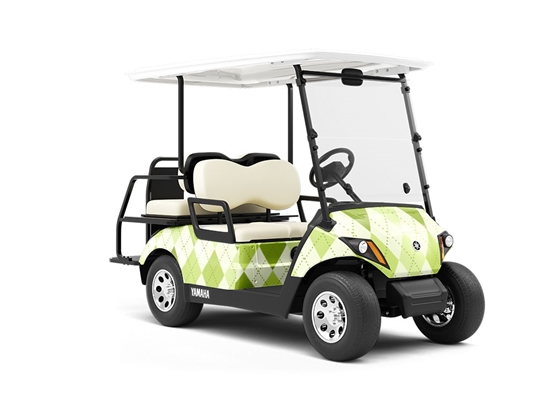 Cut the Grass Argyle Wrapped Golf Cart