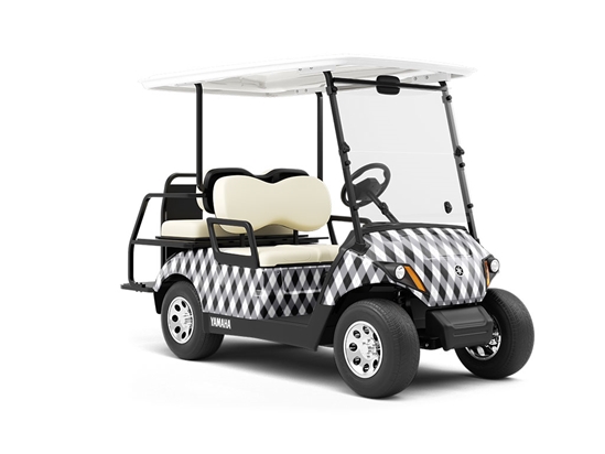 Dark Carbon Argyle Wrapped Golf Cart