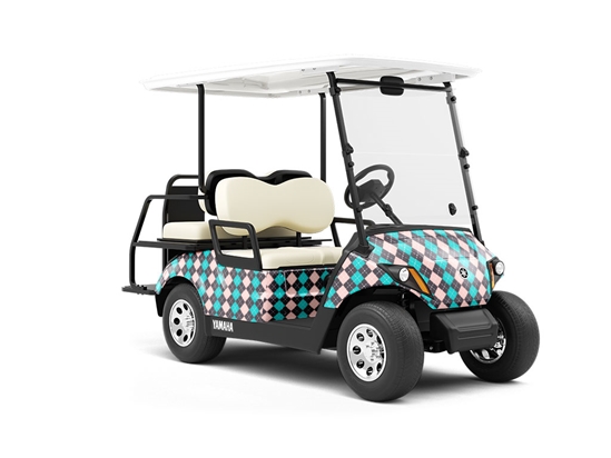 Aqua Addiction Argyle Wrapped Golf Cart