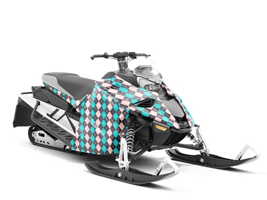 Aqua Addiction Argyle Custom Wrapped Snowmobile
