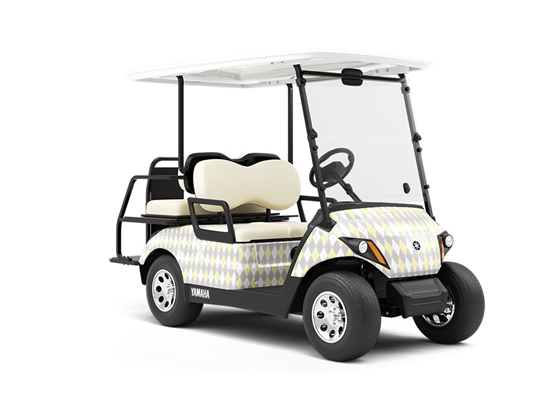 Cloudy Morning Argyle Wrapped Golf Cart