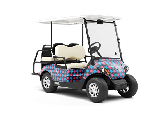 Crayon Contrast Argyle Wrapped Golf Cart