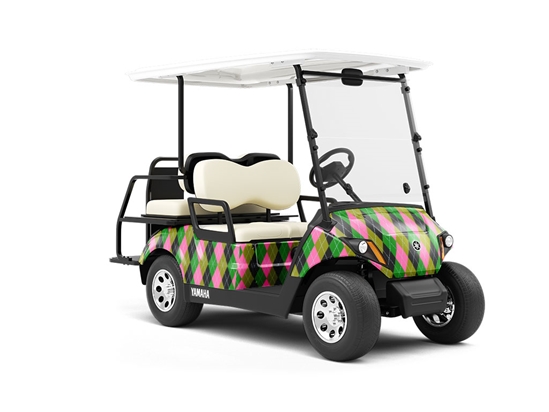 High Contrast Argyle Wrapped Golf Cart