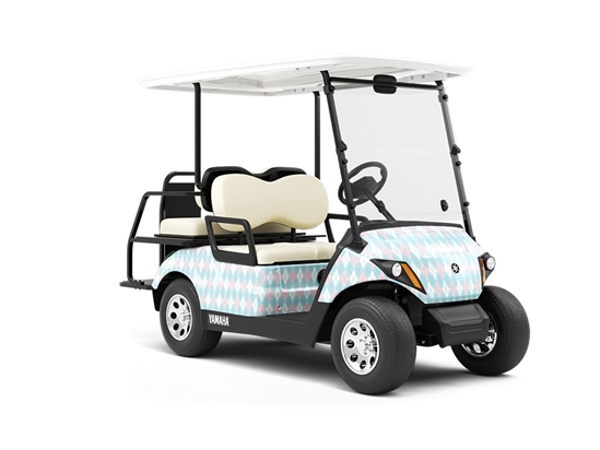 Overlapping Blues Argyle Wrapped Golf Cart