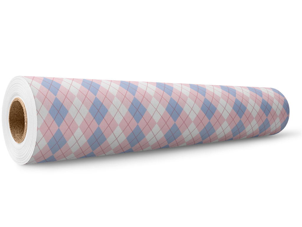 Overlapping Pinks Argyle Wrap Film Wholesale Roll