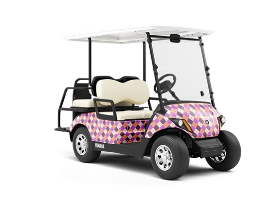 Purple Penchant Argyle Wrapped Golf Cart