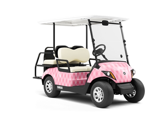 Bubblegum  Argyle Wrapped Golf Cart