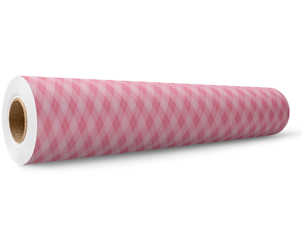 Bubblegum  Argyle Wrap Film Wholesale Roll