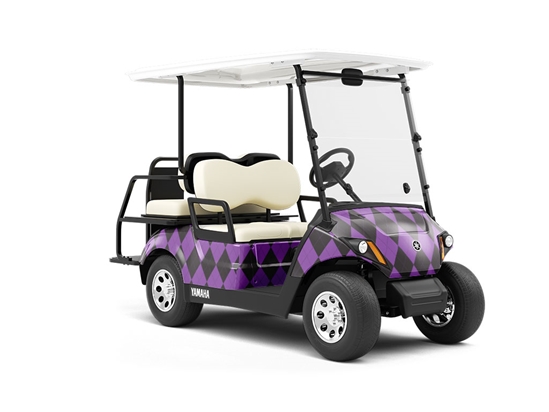 Dark Orchid Argyle Wrapped Golf Cart