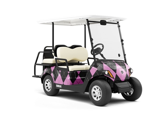 Pearlized Pale Argyle Wrapped Golf Cart