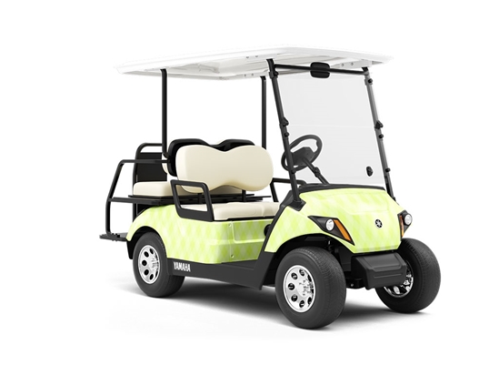 Neon Lemon Argyle Wrapped Golf Cart