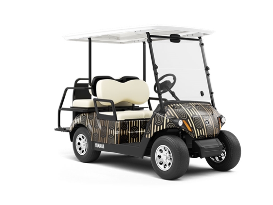 Dark Money Art Deco Wrapped Golf Cart