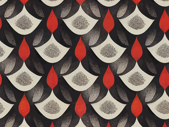 Red Flame Art Deco Vinyl Wrap Pattern