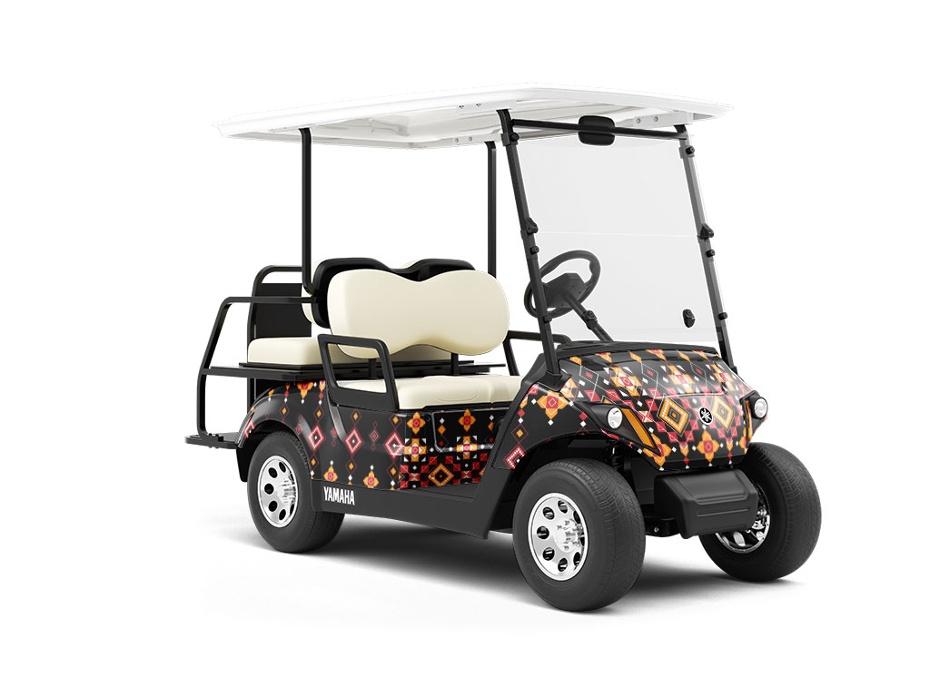 Blushing Elegance Art Deco Wrapped Golf Cart