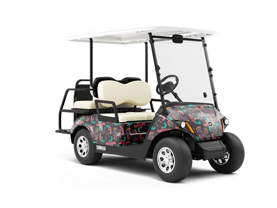 Dark Combat Art Deco Wrapped Golf Cart