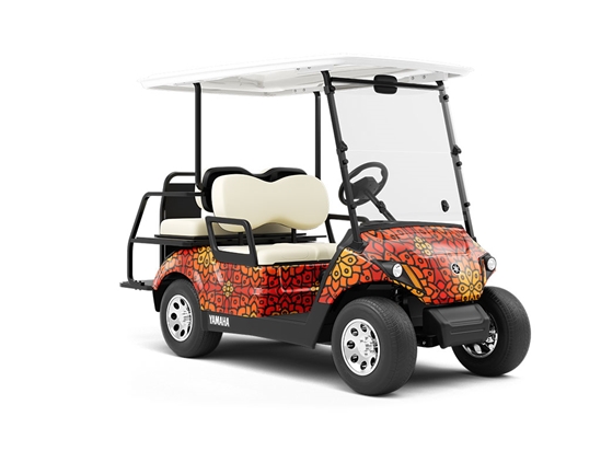 Burning Lilly Art Deco Wrapped Golf Cart