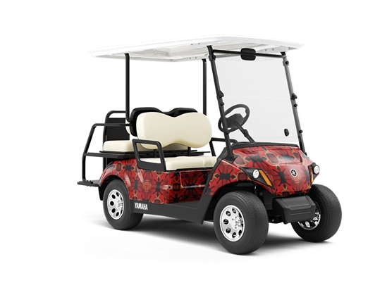 Hearts Pounding Art Deco Wrapped Golf Cart