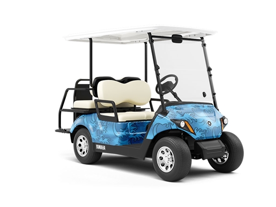 Japanese Waves Asian Wrapped Golf Cart