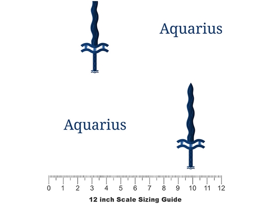 Aquarius Swords Astrology Vinyl Film Pattern Size 12 inch Scale