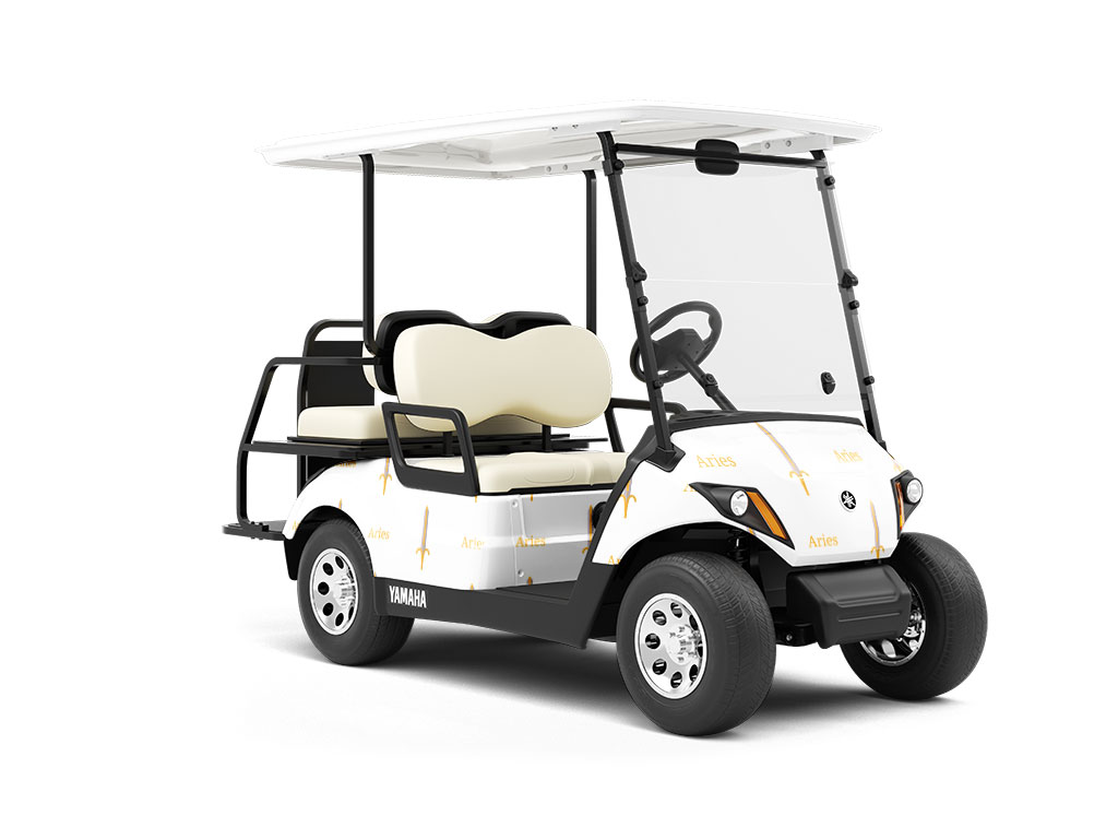 Aries Swords Astrology Wrapped Golf Cart