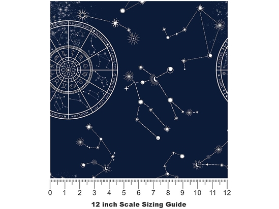 Blue Aeons Astrology Vinyl Film Pattern Size 12 inch Scale