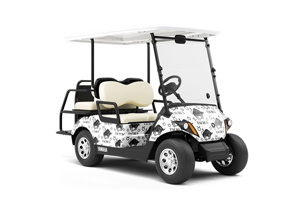 Charging Bull Astrology Wrapped Golf Cart