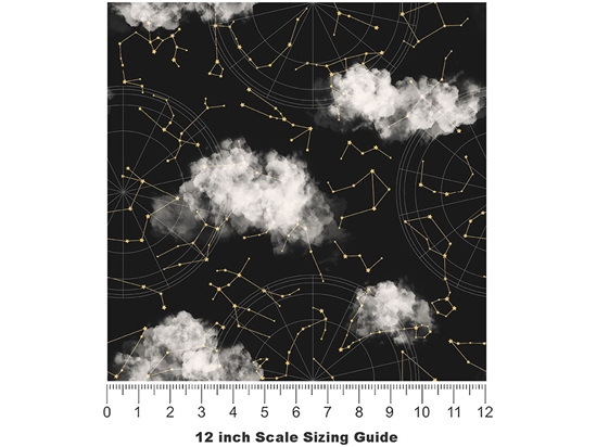 Cloudy Constellations Astrology Vinyl Film Pattern Size 12 inch Scale