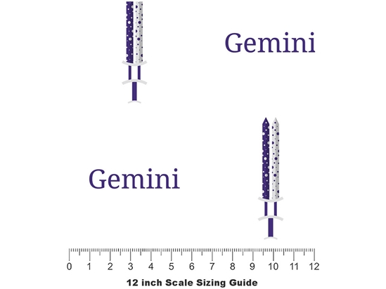 Gemini Swords Astrology Vinyl Film Pattern Size 12 inch Scale