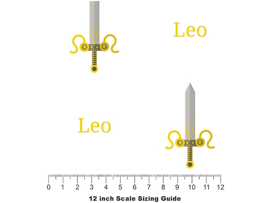 Leo Swords Astrology Vinyl Film Pattern Size 12 inch Scale