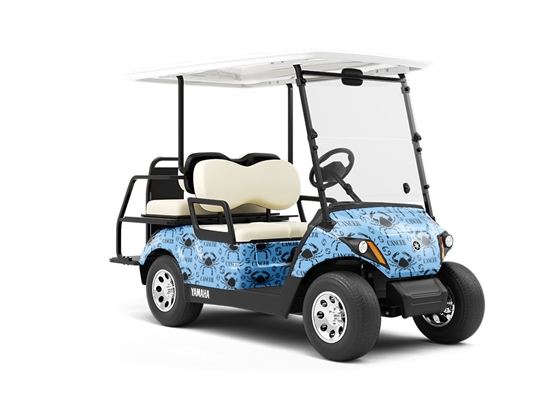 Pinching Crabs Astrology Wrapped Golf Cart